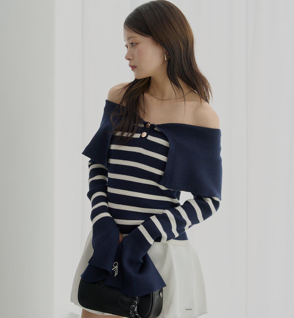  「ビックカラーリブニット」|ニット・セーター|