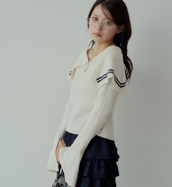  「ビックカラーリブニット」|ニット・セーター|