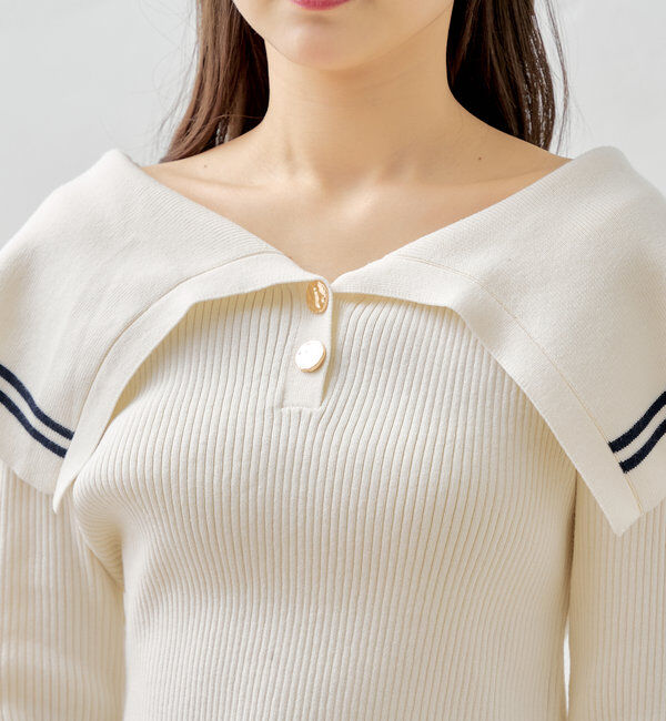  「ビックカラーリブニット」|ニット・セーター|