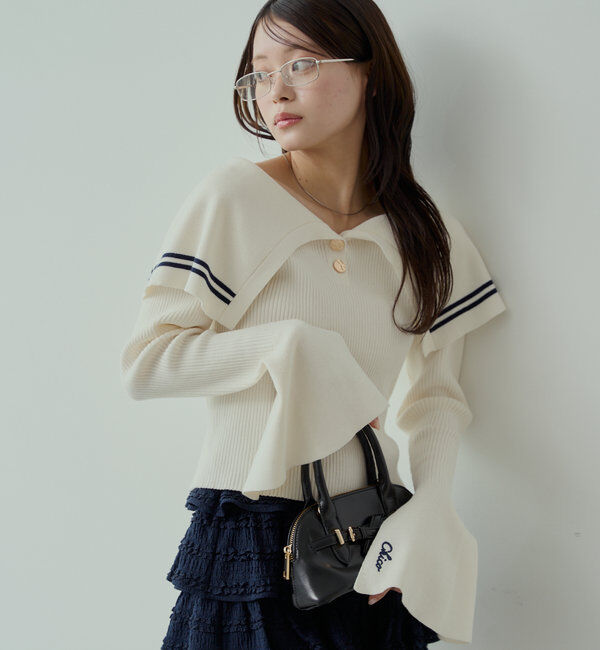  「ビックカラーリブニット」|ニット・セーター|