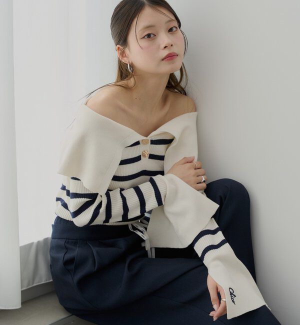  「ビックカラーリブニット」|ニット・セーター|ホワイトその他2