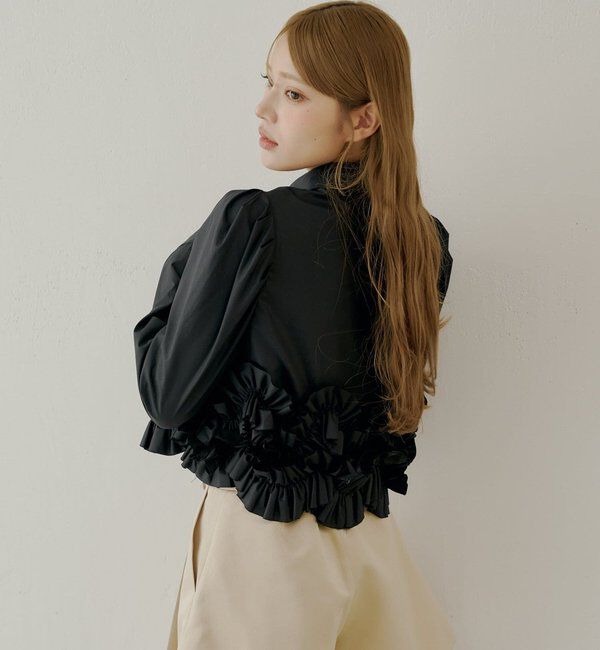  「【SALON by Chico】裾フリルデザインヘムブラウス」|シャツ・ブラウス|