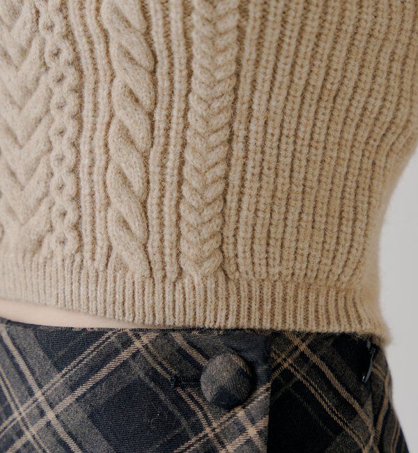  「ケーブルリボンキャミ+ボレロセット」|ニット・セーター|