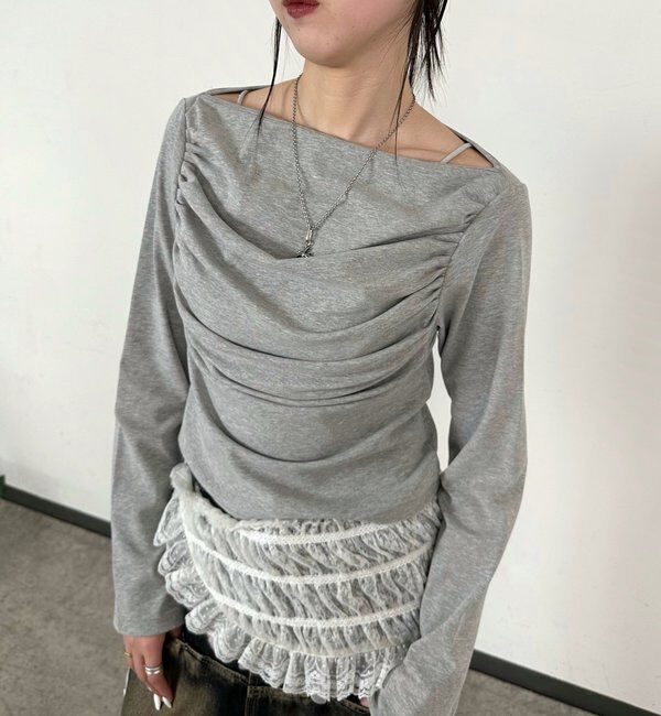  「ギャザーオフショルトップス」|Tシャツ・カットソー|