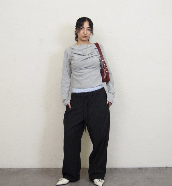  「ギャザーオフショルトップス」|Tシャツ・カットソー|