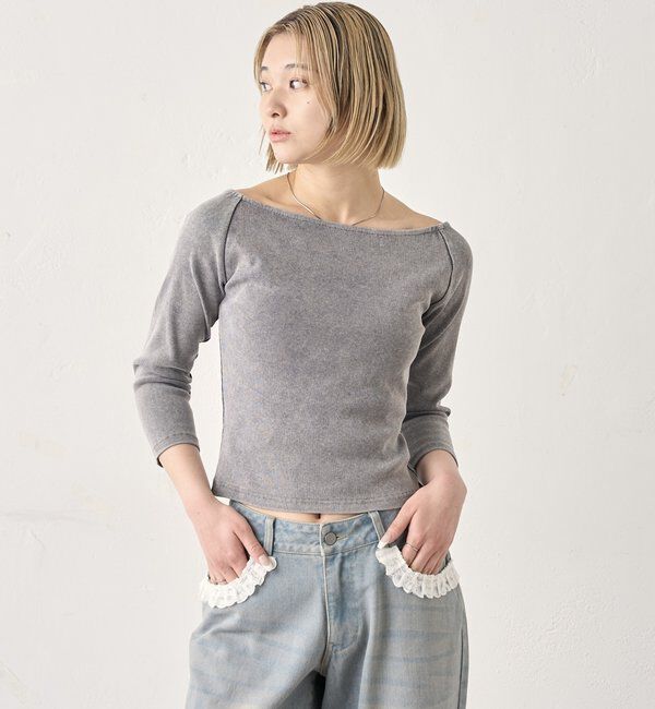  「【前後2WAY】デザインリブトップス 」|Tシャツ・カットソー|