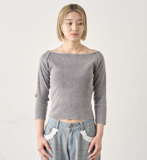  「【前後2WAY】デザインリブトップス 」|Tシャツ・カットソー|