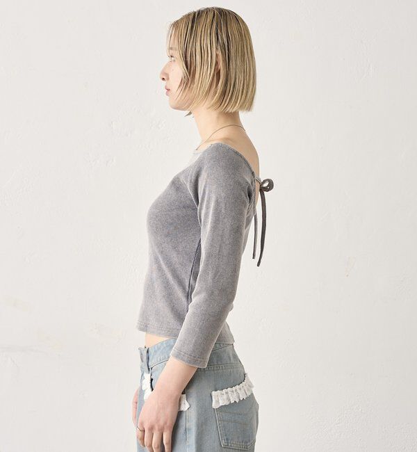  「【前後2WAY】デザインリブトップス 」|Tシャツ・カットソー|