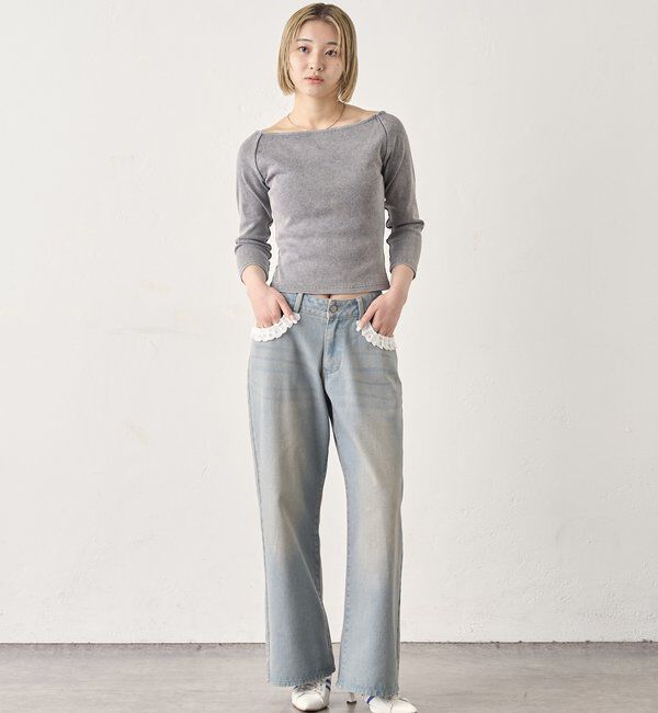  「【前後2WAY】デザインリブトップス 」|Tシャツ・カットソー|