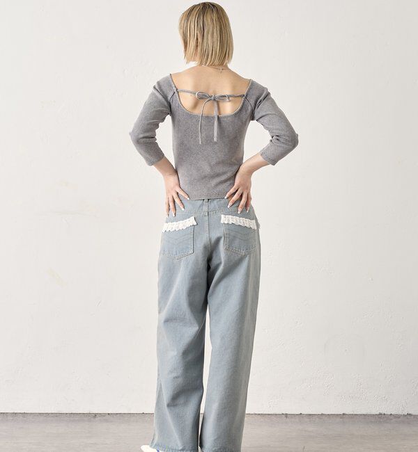  「【前後2WAY】デザインリブトップス 」|Tシャツ・カットソー|