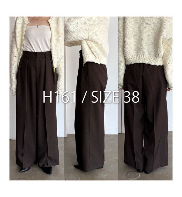  「【累計2万本突破！】【低身長・高身長サイズあり】2タックワイドパンツ」|チノ|