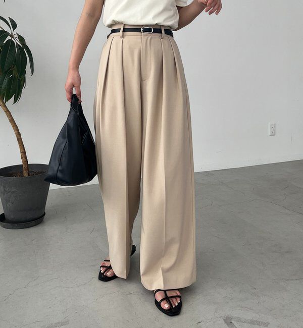  「【累計2万本突破！】【低身長・高身長サイズあり】2タックワイドパンツ」|チノ|