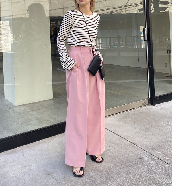  「【累計2万本突破！】【低身長・高身長サイズあり】2タックワイドパンツ」|チノ|