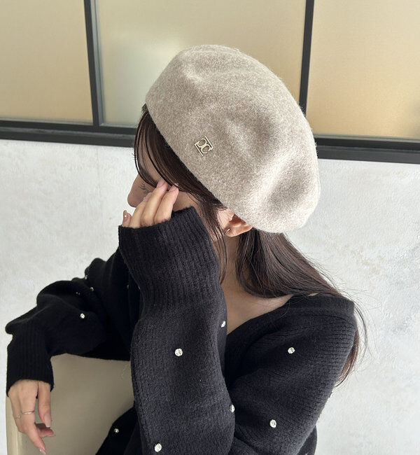  「【LE'MAGE オリジナル】1ポイントベレー帽」|ハット|ベージュ