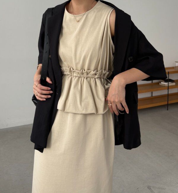  「【低身長サイズあり】バルーンペプラムワンピース」|ワンピース|