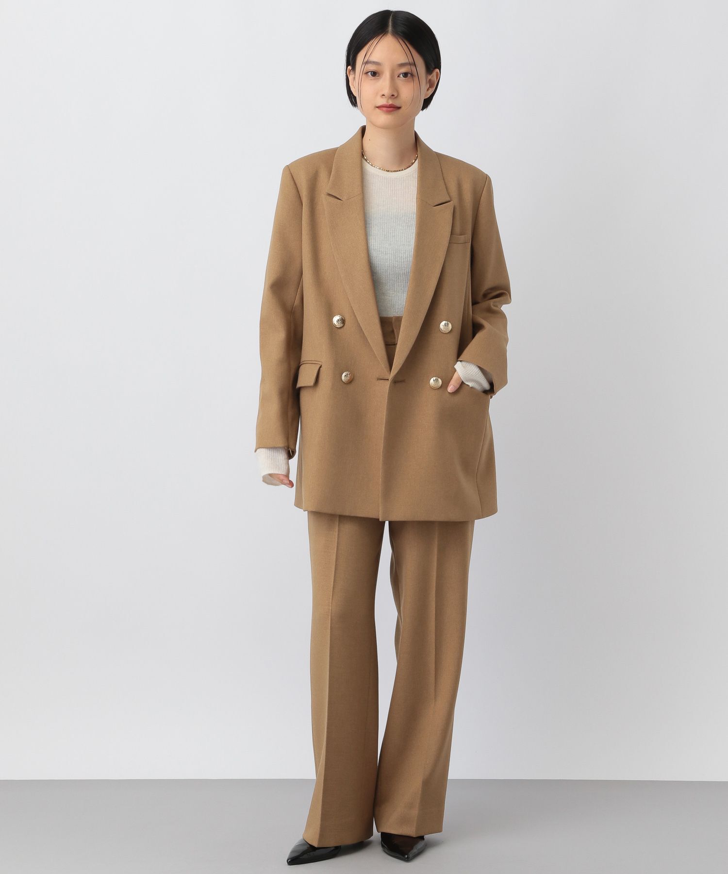 A part by 「【セットアップ対応】Wライクストレートパンツ」|スラックス|