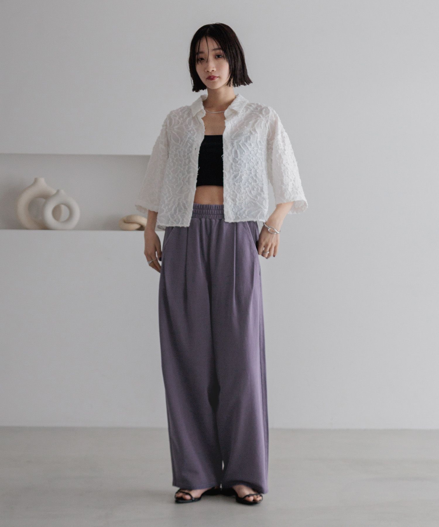 LOWRYS FARM「カットイージーコクーンパンツ２」|チノ|