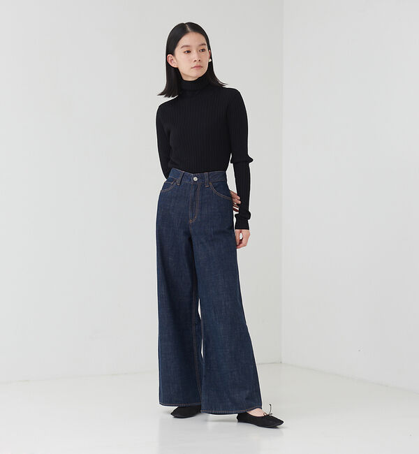 collex「定番人気！美シルエット　セミワイドデニムパンツ」|デニム|