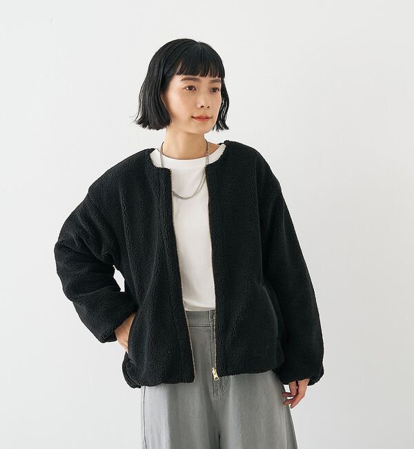 collex「キルト&times;ボアリバーシブル中綿ブルゾン」|ブルゾン・スタジャン|