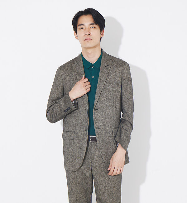 ABAHOUSE「【セットアップ対応/FLEX JACKET】オーロラツイード ストレッチ ジャケ」|テーラードジャケット|