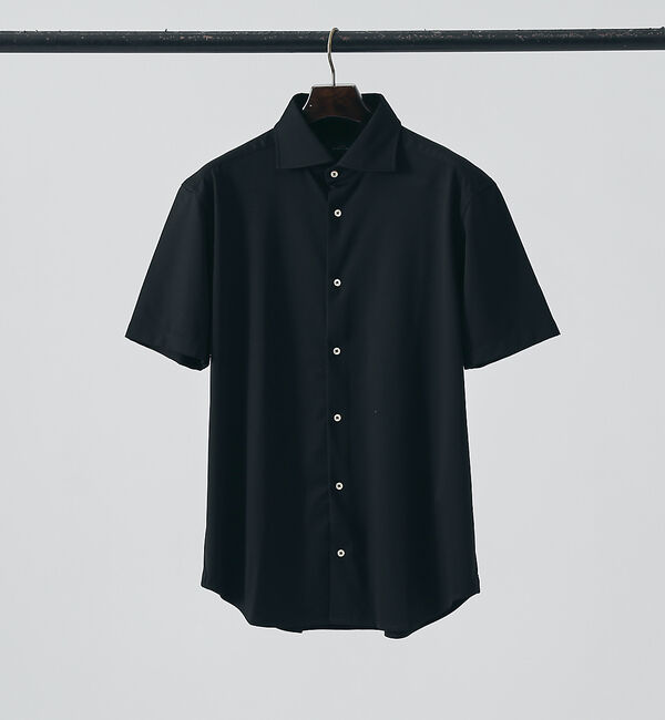 ABAHOUSE「【接触冷感】アイスピケ ストレッチ 半袖シャツ / FLEX SHIRTS」|シャツ・ブラウス|ブラック