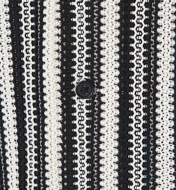 ABAHOUSE「【Revo.】透かし編み/バルファスレースストライプシャツカーデ」|シャツ・ブラウス|