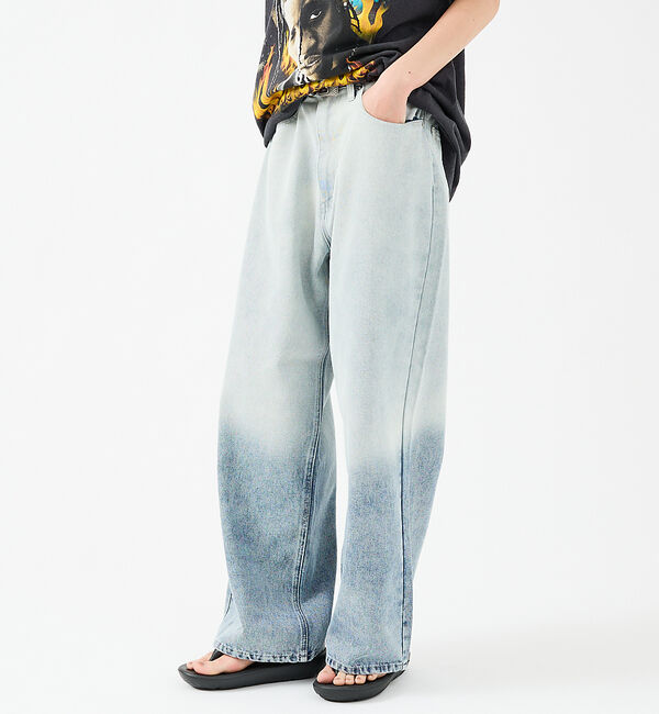 ABAHOUSE「SLUB DENIM BAGGY PANTS /スラブ デニム バギー パンツ/」|デニム|