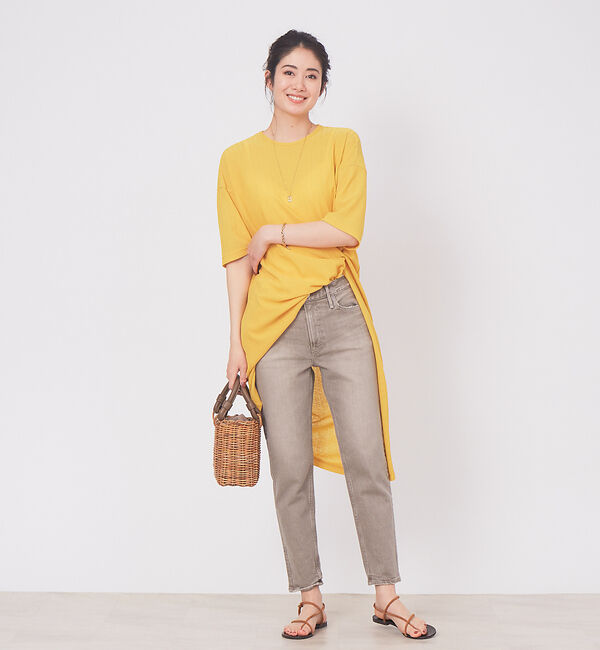 Rouge vif「テレコツイストスリットチュニック」|Tシャツ・カットソー|