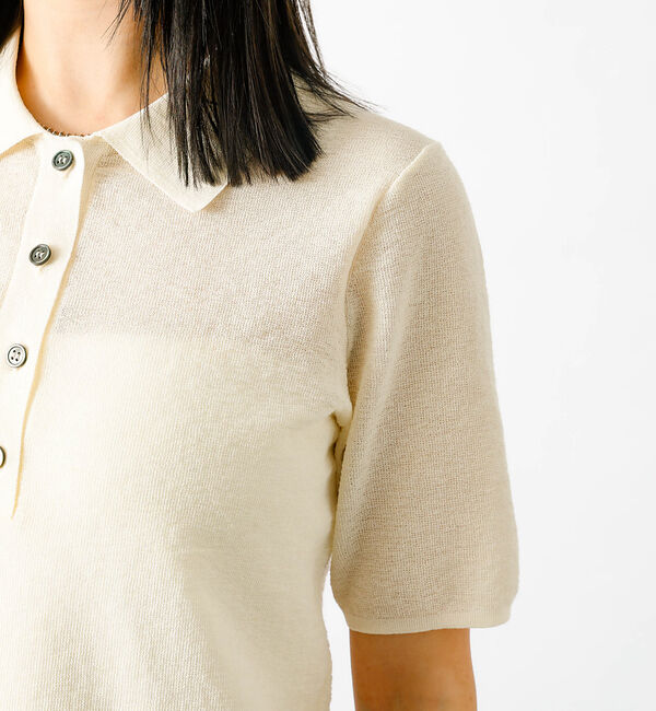 Rouge vif「【MICA&DEAL/マイカアンドディール】sheer knit polo sh」|シャツ・ブラウス|