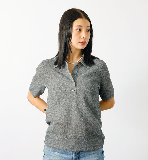 Rouge vif「【MICA&DEAL/マイカアンドディール】sheer knit polo sh」|シャツ・ブラウス|
