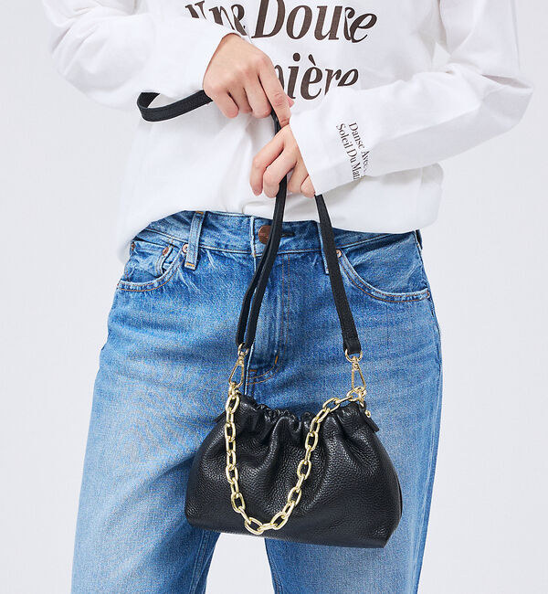 Rouge vif「【AULENTTI/オウレンティ】2WAYギャザーチェーン付ミニバッグ/ショルダ」|ショルダー・メッセンジャー|