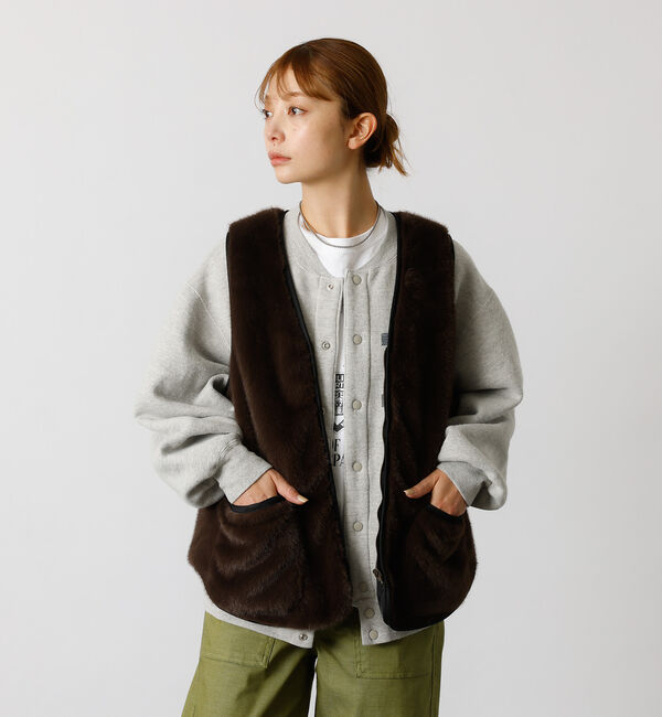 Rouge vif「【Le Melange/ル・メランジュ】エコファーベスト/#8553701/ベス」|ベスト・ジレ|