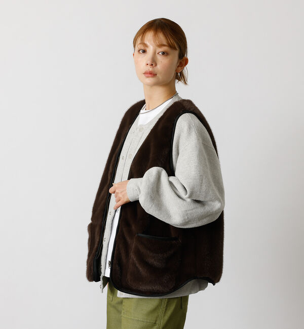 Rouge vif「【Le Melange/ル・メランジュ】エコファーベスト/#8553701/ベス」|ベスト・ジレ|