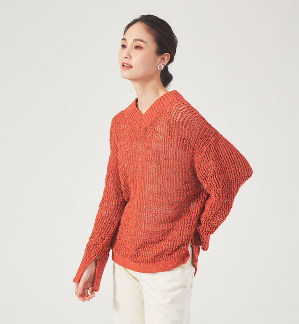 qualite「スラブメッシュニット」|ニット・セーター|