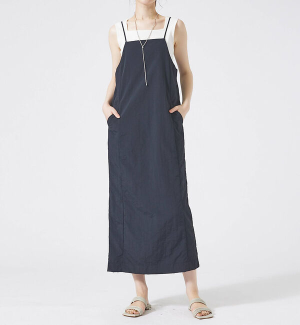 qualite「撥水キャミワンピース」|ワンピース|ブラック