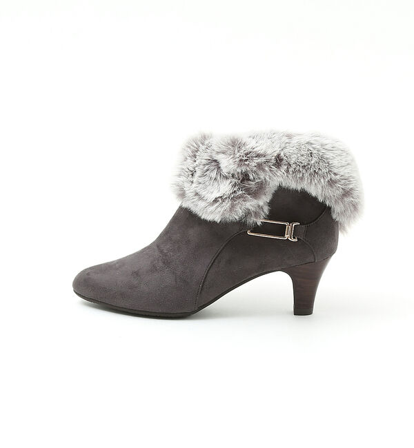 AU BANNISTER「【スノーソール/2WAY】折り返しボアヒールブーツ」|ショートブーツ|