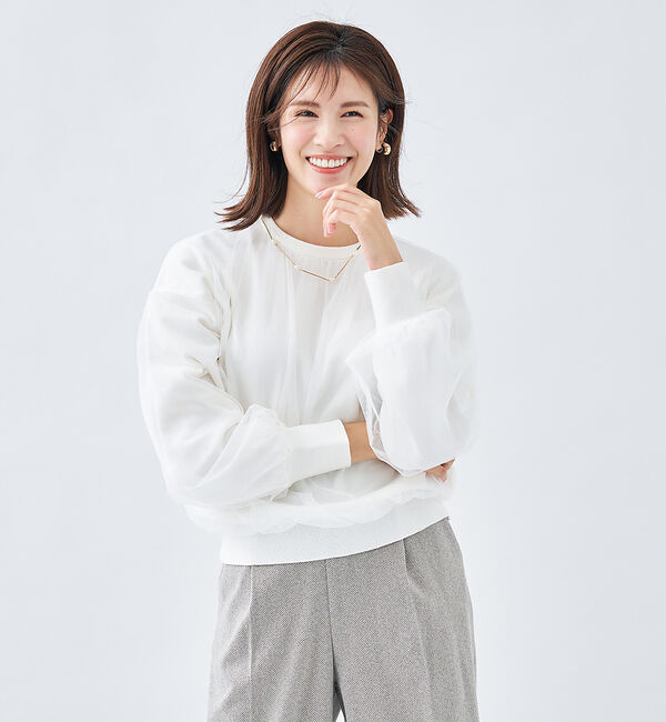 abahouse mavie「チュールニットプルオーバー」|ニット・セーター|