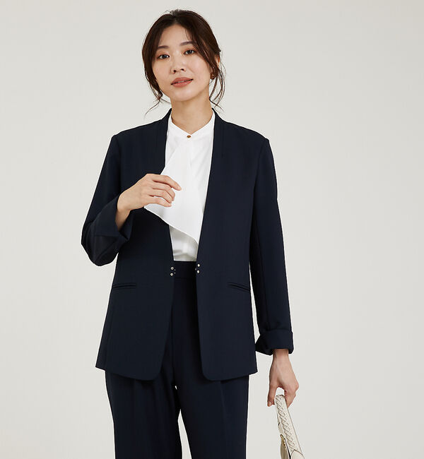 abahouse mavie「【WEB Domani掲載】【エニデイカセット】ノーカラージャケット」|ノーカラージャケット|