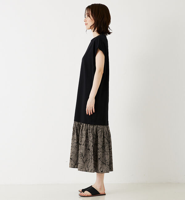 abahouse mavie「【大人のいちまんワンピ】プリントコンビワンピ」|ワンピース|