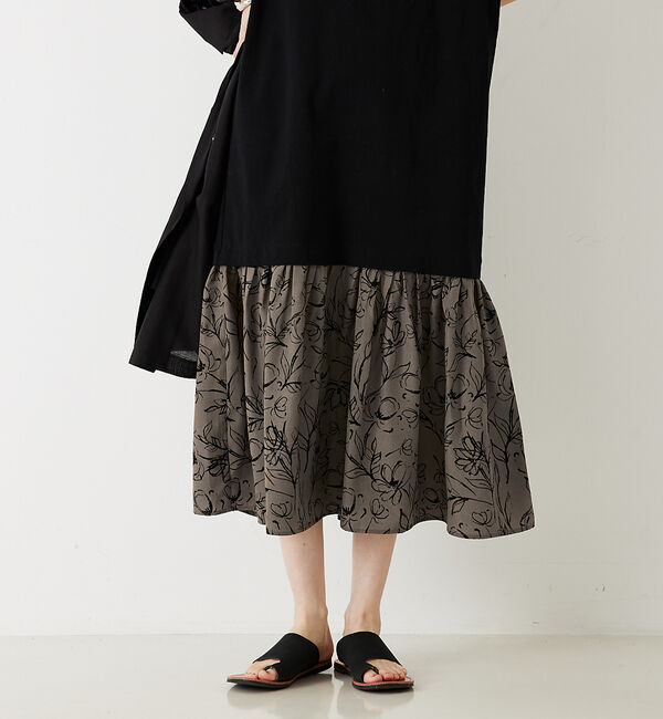 abahouse mavie「【大人のいちまんワンピ】プリントコンビワンピ」|ワンピース|