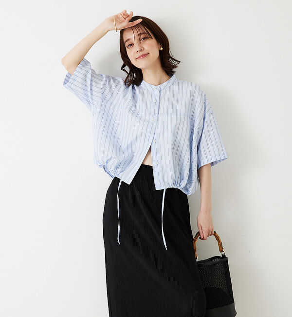 abahouse mavie「ドロストショートシャツ」|シャツ・ブラウス|