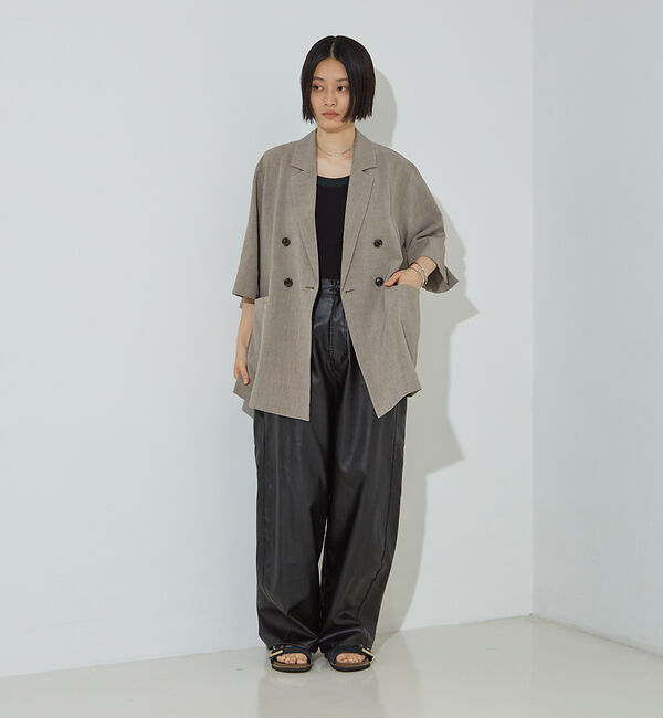 NOMINE「フェイクレザー カーブ パンツ」|その他|