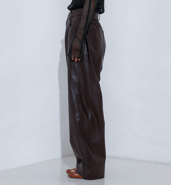 NOMINE「フェイクレザー カーブ パンツ」|その他|