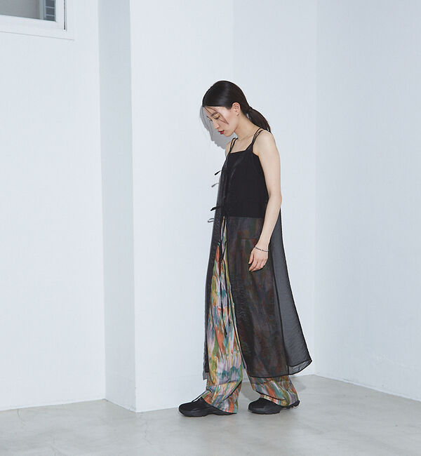 NOMINE「水彩アート ニュアンス柄 タックパンツ」|その他|