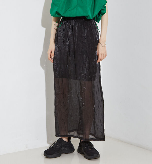 NOMINE「【セットアップ着用可】シャイン リンクル タイトスカート」|スカート|