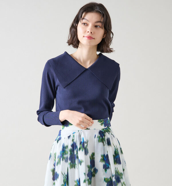 TIARA「ビッグカラーコンパクトニット」|ニット・セーター|