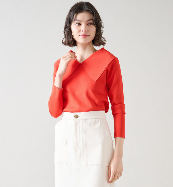 TIARA「ビッグカラーコンパクトニット」|ニット・セーター|