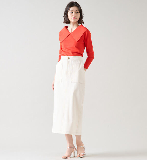 TIARA「ビッグカラーコンパクトニット」|ニット・セーター|