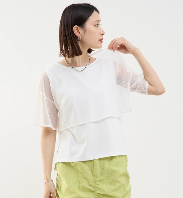 Soffitto「メッシュTシャツ＆タンクトップセットプルオーバー」|Tシャツ・カットソー|ホワイト