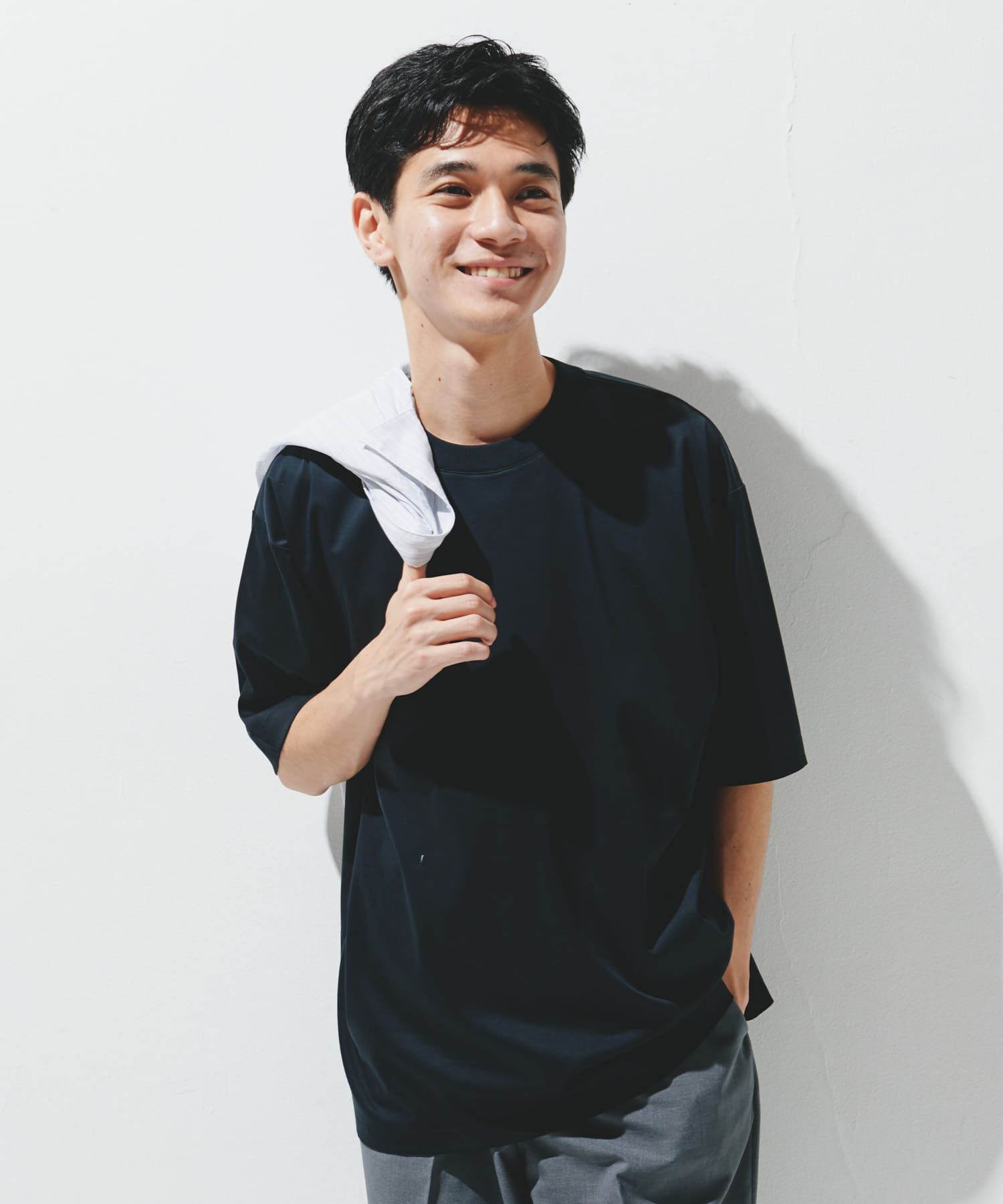 URBAN RESEARCH DOORS「『UR TECH』サマシェア クルーネックTシャツ」|Tシャツ・カットソー|ブラック